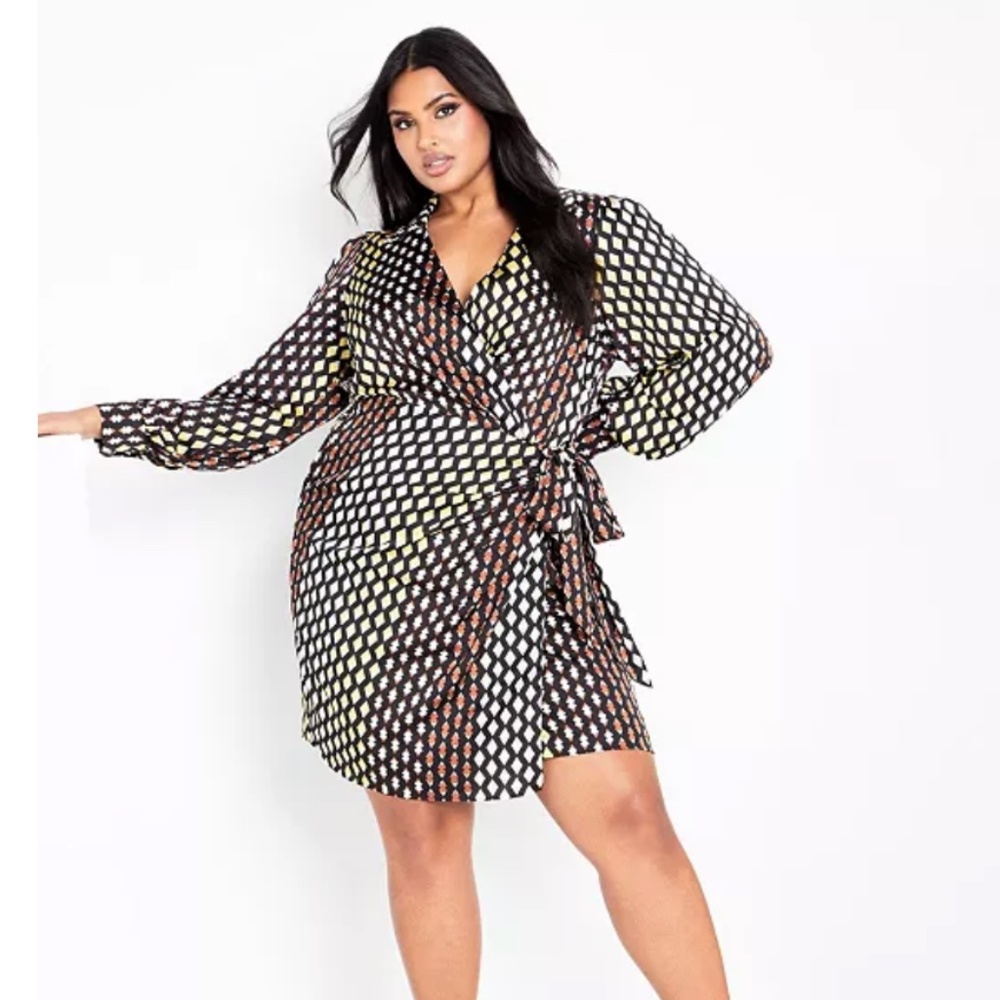 NWT CITY CHIC Women's Plus Size Genevieve Print Dress sz12